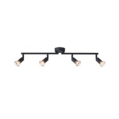 ΣΠΟΤ ΚΙΝΗΤΟ 4ΦΩΤΟ ΜΕΤΑΛΛΙΚΟ 4XGU10 600X80X130mm ΜΑΥΡΟ ARTE ILLUMINA VORRAS EUROLAMP – 145-25238