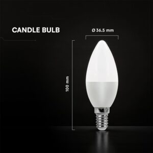 LED Λάμπα E14 Κερί V-TAC Cree Chip 6.5W 600lm Ψυχρό Λευκό 6400K 6yrs Wty – 2111316