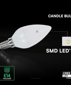 3.7W LED Candle Bulb E14 CREE CHIP 3000K V-TAC – 2142166