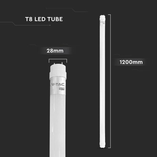 LED Λάμπα T8 G13 120cm 18W V-TAC Cree Chip 1850lm 160° Ψυχρό 6500K 6yrs Wty – 216556