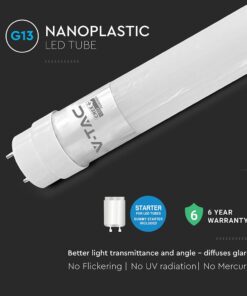 LED Λάμπα T8 G13 150cm 20W V-TAC Cree Chip 2100lm 160° Θερμό 3000K 6yrs Wty – 216566
