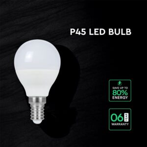 LED Λάμπα E14 Γλομπάκι P45 V-TAC Cree Chip 6.5W 600lm Θερμό Λευκό 3000K 6yrs Wty – 218656