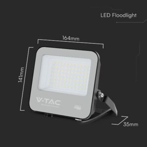 LED Προβολέας 50W Αδιάβροχος IP65 V-TAC Cree Chip Μαύρος 115° 5740lm Θερμό Λευκό 3000K 6yrs Wty – 231996