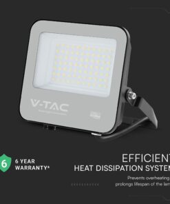 LED Προβολέας 50W Αδιάβροχος IP65 V-TAC Cree Chip Μαύρος 115° 5740lm Θερμό Λευκό 3000K 6yrs Wty – 231996