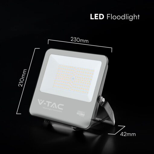 LED Προβολέας 100W Αδιάβροχος IP65 V-TAC Cree Chip Μαύρος 115° 11480lm Φυσικό Λευκό 4000K 6yrs Wty – 232186