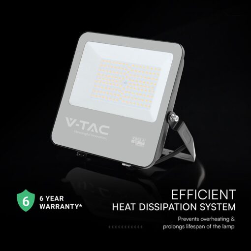 LED Προβολέας 100W Αδιάβροχος IP65 V-TAC Cree Chip Μαύρος 115° 11480lm Φυσικό Λευκό 4000K 6yrs Wty – 232186