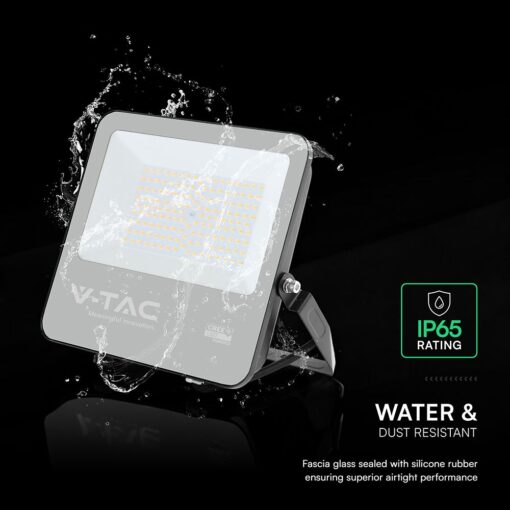 LED Προβολέας 100W Αδιάβροχος IP65 V-TAC Cree Chip Μαύρος 115° 11480lm Φυσικό Λευκό 4000K 6yrs Wty – 232186