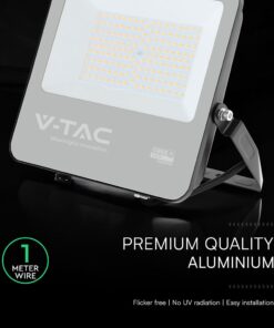 LED Προβολέας 100W Αδιάβροχος IP65 V-TAC Cree Chip Μαύρος 115° 11480lm Φυσικό Λευκό 4000K 6yrs Wty – 232186