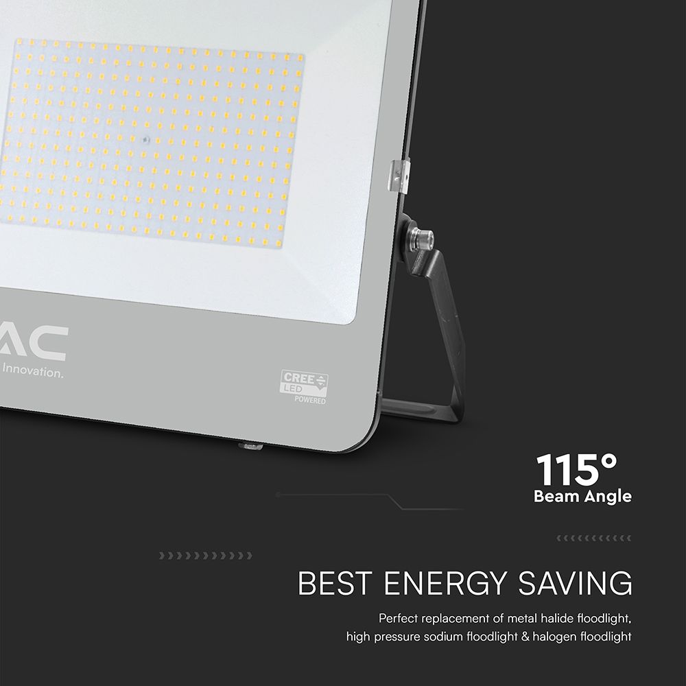 LED Προβολέας 100W Αδιάβροχος IP65 V-TAC Cree Chip Μαύρος 115° 27.000lm Ψυχρό Λευκό 6500K 6yrs Wty – 232206
