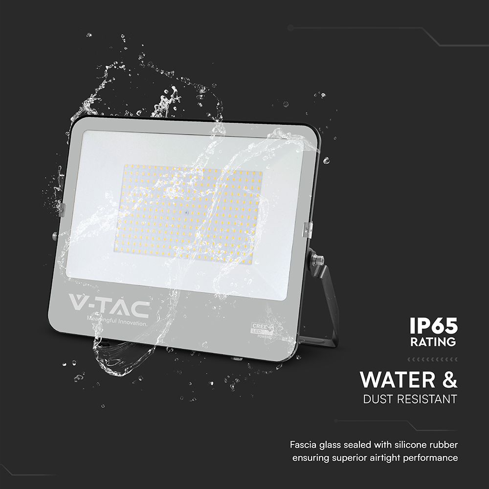 LED Προβολέας 100W Αδιάβροχος IP65 V-TAC Cree Chip Μαύρος 115° 27.000lm Ψυχρό Λευκό 6500K 6yrs Wty – 232206