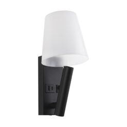 Φωτιστικό Τοίχου Κρεβατιού Ξενοδοχείου 2W LED CREE Chip Μαύρο Σώμα με Θύρες Φόρτισης USB 3000K V-TAC – 240016