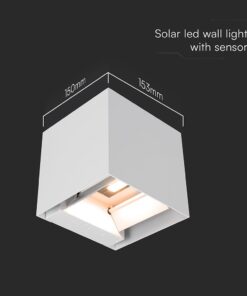 Ηλιακό Φωτιστικό Τοίχου 3W LED CCT Λευκό IP65 με Ανίχνευση Κίνησης V-TAC – 24063