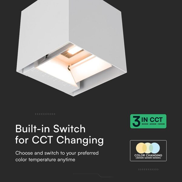 Ηλιακό Φωτιστικό Τοίχου 3W LED CCT Λευκό IP65 με Ανίχνευση Κίνησης V-TAC – 24063