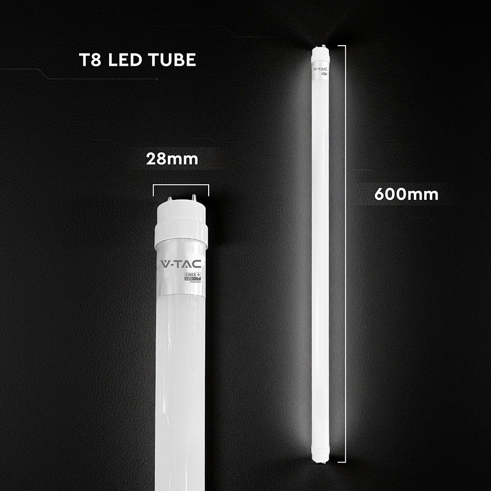 LED Λάμπα T8 G13 60cm 7W V-TAC Cree Chip 1050lm 160° Ψυχρό 6500K 6yrs Wty – 240656