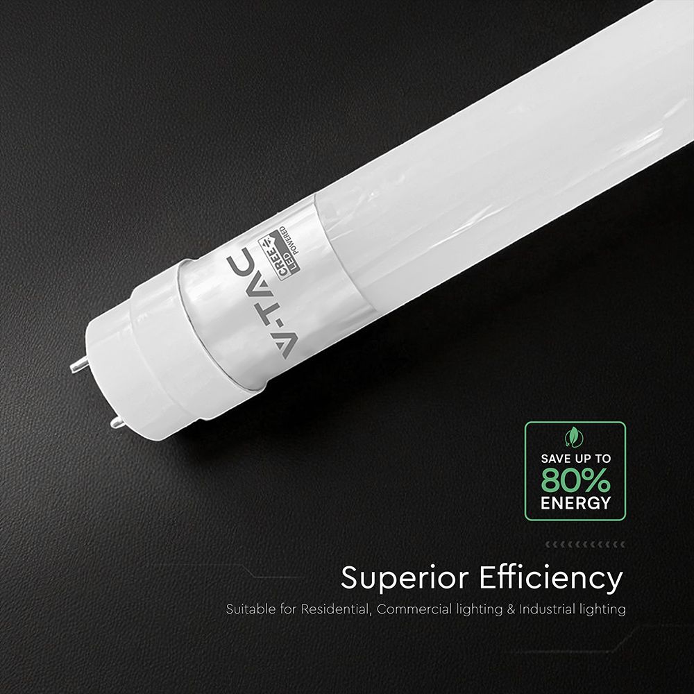 LED Λάμπα T8 G13 60cm 7W V-TAC Cree Chip 1050lm 160° Ψυχρό 6500K 6yrs Wty – 240656