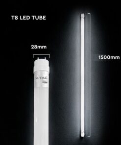 LED Λάμπα T8 G13 150cm 15W V-TAC Cree Chip 2250lm 160° Ψυχρό 6500K 6yrs Wty – 240696