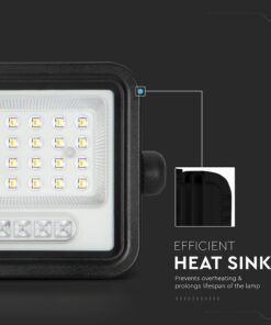 50W LED Ηλιακός Προβολέας CCT 2000K-8000K Μαύρος IP65 V-TAC – 24082