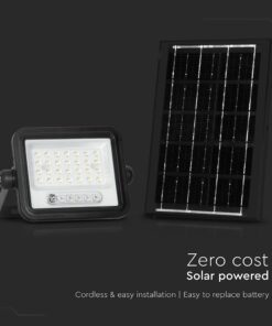 50W LED Ηλιακός Προβολέας CCT 2000K-8000K Μαύρος IP65 V-TAC – 24082