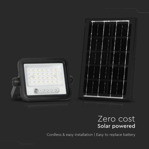 50W LED Ηλιακός Προβολέας CCT 2000K-8000K Μαύρος IP65 V-TAC – 24082