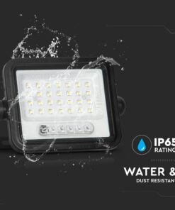 50W LED Ηλιακός Προβολέας CCT 2000K-8000K Μαύρος IP65 V-TAC – 24082