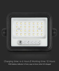 50W LED Ηλιακός Προβολέας CCT 2000K-8000K Μαύρος IP65 V-TAC – 24082