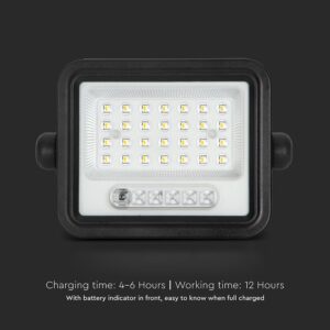 50W LED Ηλιακός Προβολέας CCT 2000K-8000K Μαύρος IP65 V-TAC – 24082