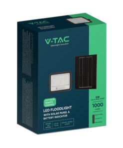 100W LED Ηλιακός Προβολέας CCT 2000K-8000K Μαύρος IP65 V-TAC – 24083