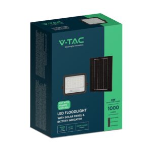 100W LED Ηλιακός Προβολέας CCT 2000K-8000K Μαύρος IP65 V-TAC – 24083