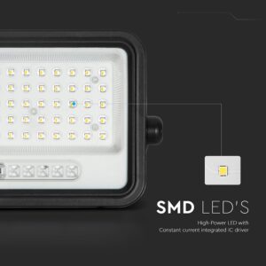 100W LED Ηλιακός Προβολέας CCT 2000K-8000K Μαύρος IP65 V-TAC – 24083