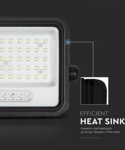 100W LED Ηλιακός Προβολέας CCT 2000K-8000K Μαύρος IP65 V-TAC – 24083