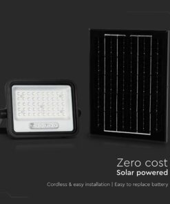 100W LED Ηλιακός Προβολέας CCT 2000K-8000K Μαύρος IP65 V-TAC – 24083