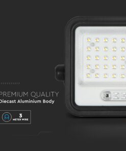 100W LED Ηλιακός Προβολέας CCT 2000K-8000K Μαύρος IP65 V-TAC – 24083