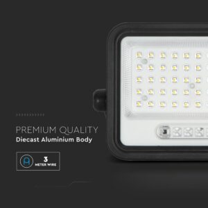 100W LED Ηλιακός Προβολέας CCT 2000K-8000K Μαύρος IP65 V-TAC – 24083