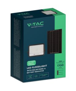 200W LED Ηλιακός Προβολέας CCT 2000K-8000K Μαύρος IP65 V-TAC – 24084