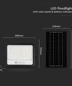 200W LED Ηλιακός Προβολέας CCT 2000K-8000K Μαύρος IP65 V-TAC – 24084