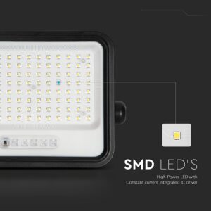 200W LED Ηλιακός Προβολέας CCT 2000K-8000K Μαύρος IP65 V-TAC – 24084