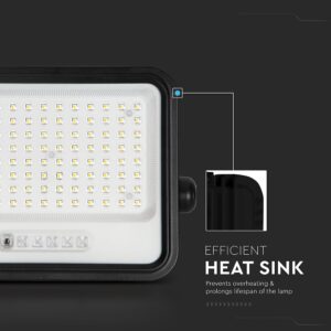 200W LED Ηλιακός Προβολέας CCT 2000K-8000K Μαύρος IP65 V-TAC – 24084