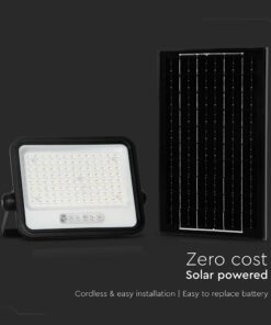 200W LED Ηλιακός Προβολέας CCT 2000K-8000K Μαύρος IP65 V-TAC – 24084