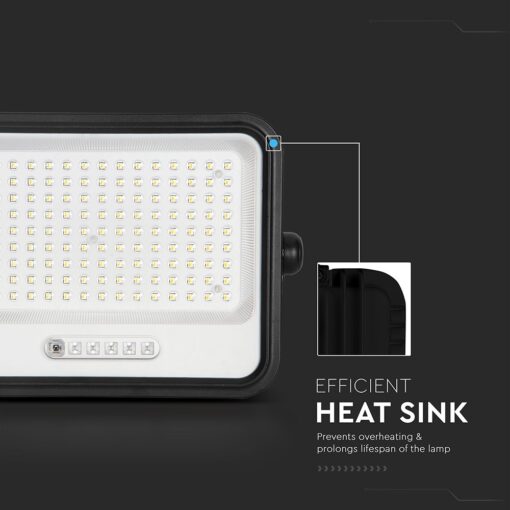 300W LED Ηλιακός Προβολέας CCT 2000K-8000K Μαύρος IP65 V-TAC – 24086