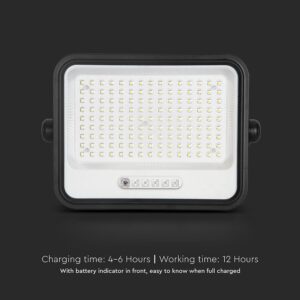 300W LED Ηλιακός Προβολέας CCT 2000K-8000K Μαύρος IP65 V-TAC – 24086