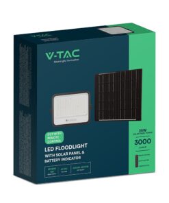 400W LED Ηλιακός Προβολέας CCT 2000K-8000K Μαύρος IP65 V-TAC – 24086