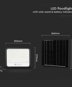 400W LED Ηλιακός Προβολέας CCT 2000K-8000K Μαύρος IP65 V-TAC – 24086