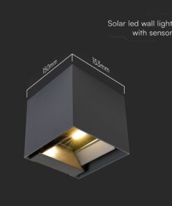 Ηλιακό Φωτιστικό Τοίχου 3W LED CCT Aνθρακί IP65 V-TAC – 24089