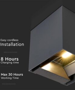 Ηλιακό Φωτιστικό Τοίχου 3W LED CCT Aνθρακί IP65 V-TAC – 24089