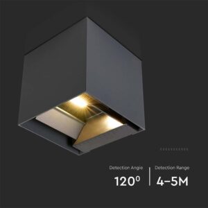 Ηλιακό Φωτιστικό Τοίχου 3W LED CCT Aνθρακί IP65 V-TAC – 24089