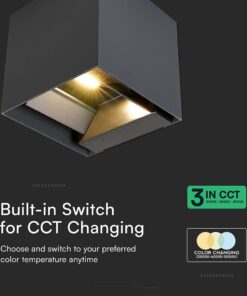 Ηλιακό Φωτιστικό Τοίχου 3W LED CCT Aνθρακί IP65 V-TAC – 24089