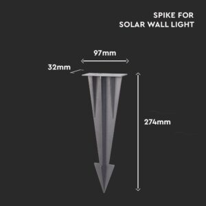 Πασσαλάκι για Ηλιακό Φωτιστικό 100*35*274mm Σκούρο Γκρι V-TAC – 24095