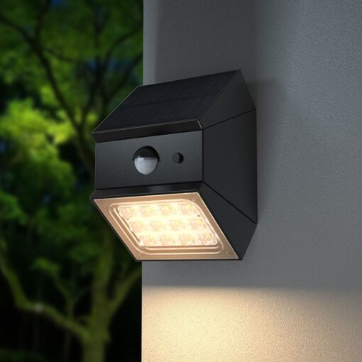 2.5W LED Ηλιακό Φωτιστικό Τοίχου Περιστρεφόμενο Μαύρο με Ανιχνευτή Κίνησης CCT IP65 V-TAC – 24096