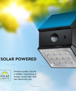 2.5W LED Ηλιακό Φωτιστικό Τοίχου Περιστρεφόμενο Μαύρο με Ανιχνευτή Κίνησης CCT IP65 V-TAC – 24096