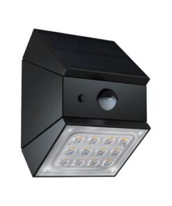 2.5W LED Ηλιακό Φωτιστικό Τοίχου Περιστρεφόμενο Μαύρο με Ανιχνευτή Κίνησης CCT IP65 V-TAC – 24096